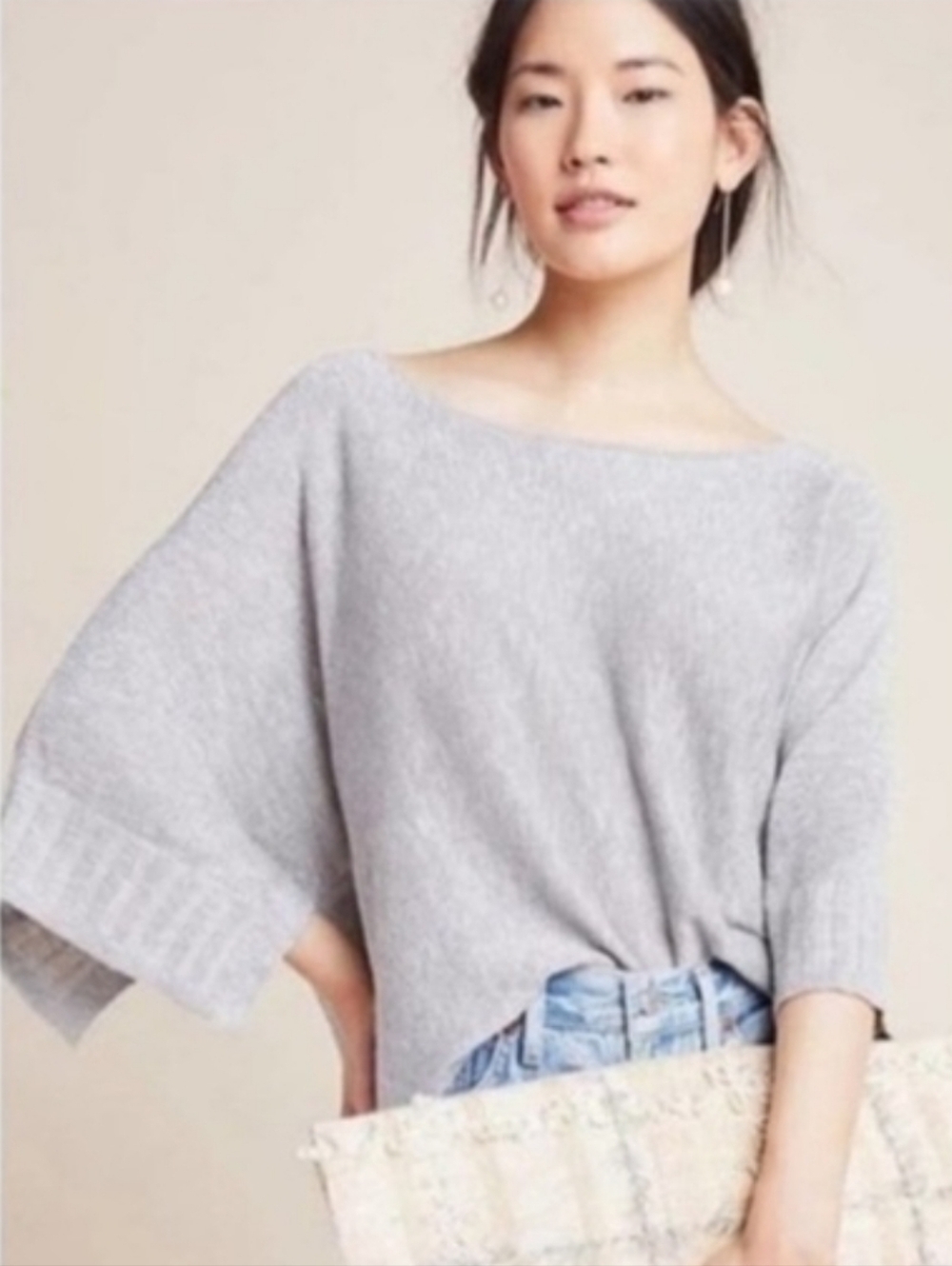 Anthropologie Alicia Shimmer Poncho Sweater XS